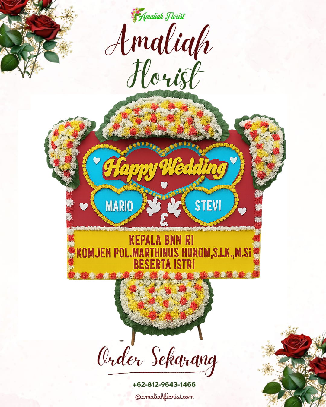 Papan Bunga Pernikahan Susut
